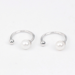 silver earrings with pearl