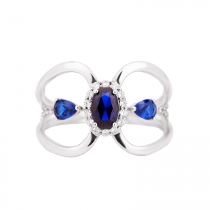 Blue Zircon Sterling Silver Ring