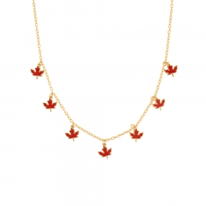 maple necklace with lots of charms