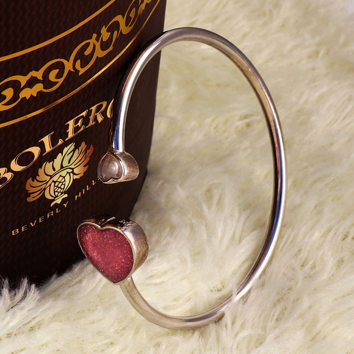 Double Heart Open Bangle