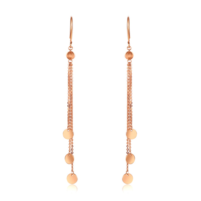 14k gold chain drop earrings