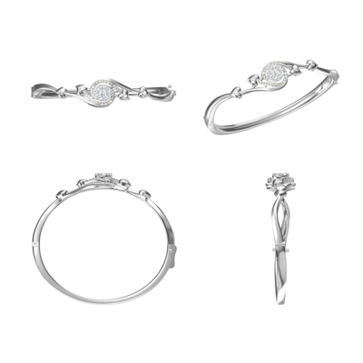 teardrop solid silver bangles 
