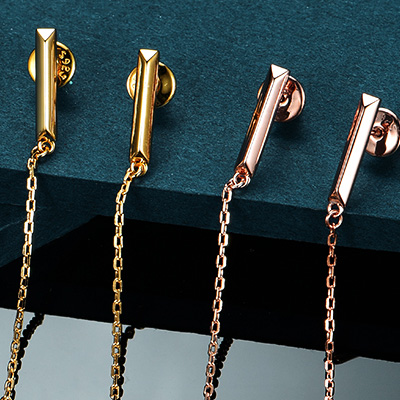 Geometry Linear Drop Earring in Sterling Silver