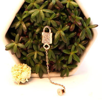 sterling silver earrings with lock and love