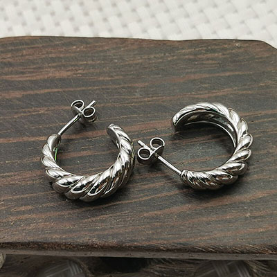 silver hoop earring