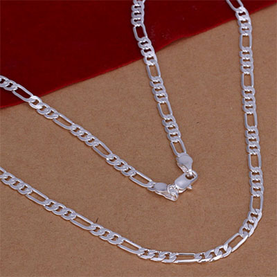 sterling silver figaro chain