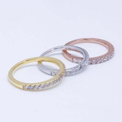 silver ring band women