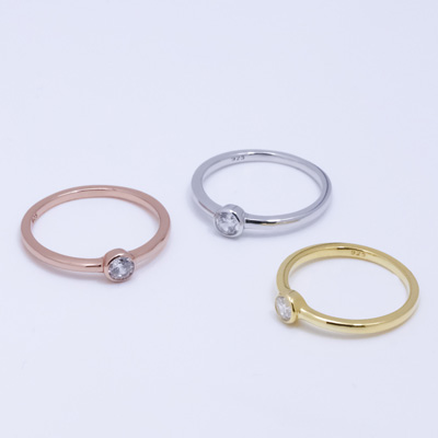 sterling silver band rings zircons