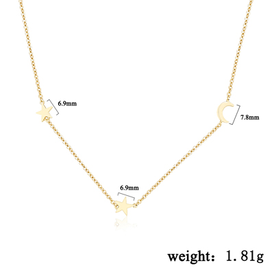 sterling silver crescent moon and star necklace