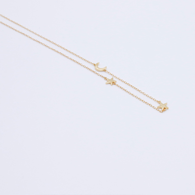 golden moon star necklace women