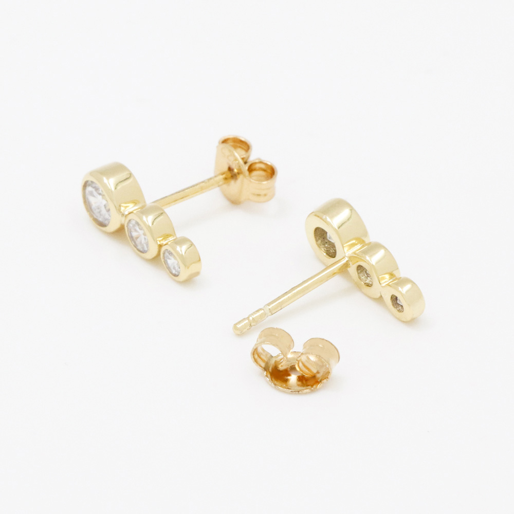 Cubic Zirconia Earrings Stud silver 