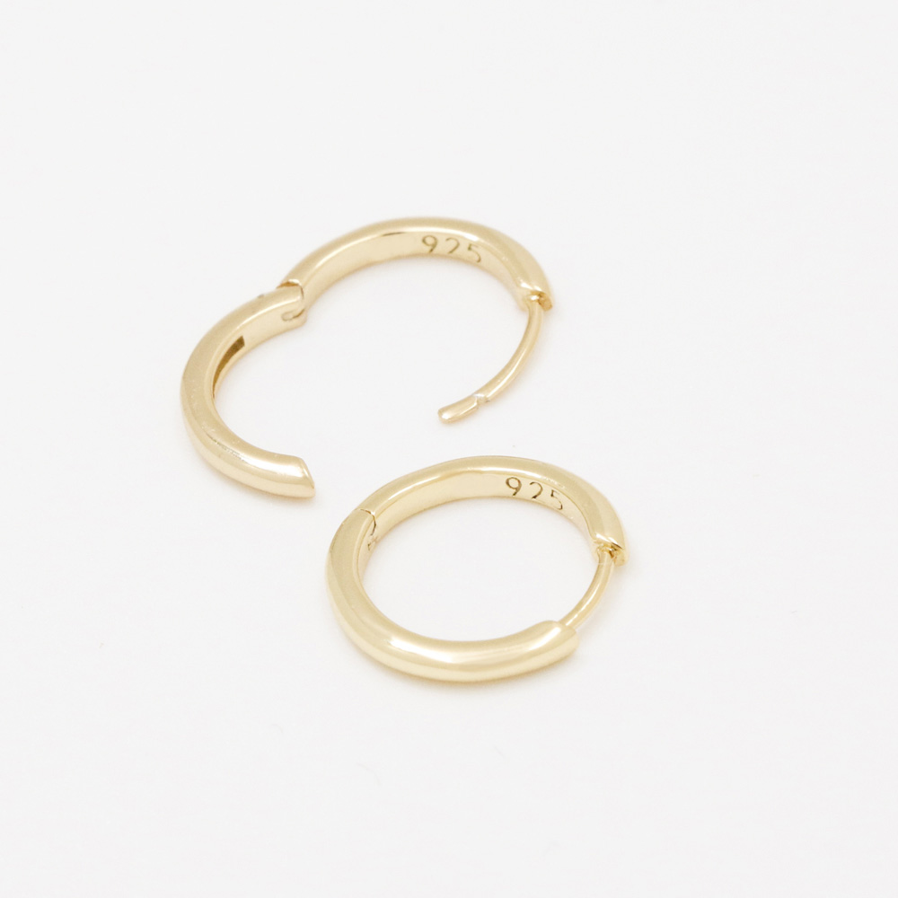 sterling silver huggie earrings gold plated