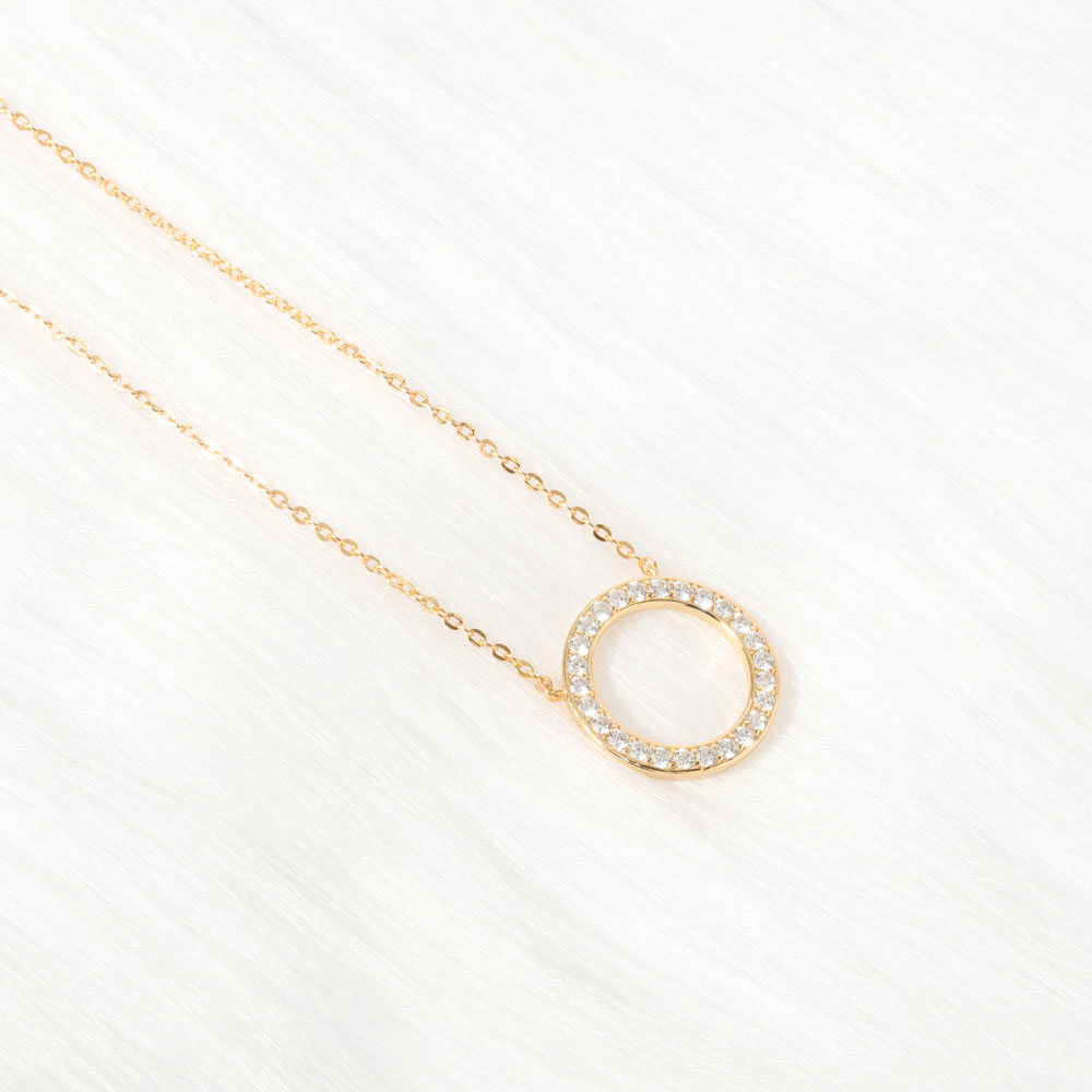 Circle Silver Pendant Necklace