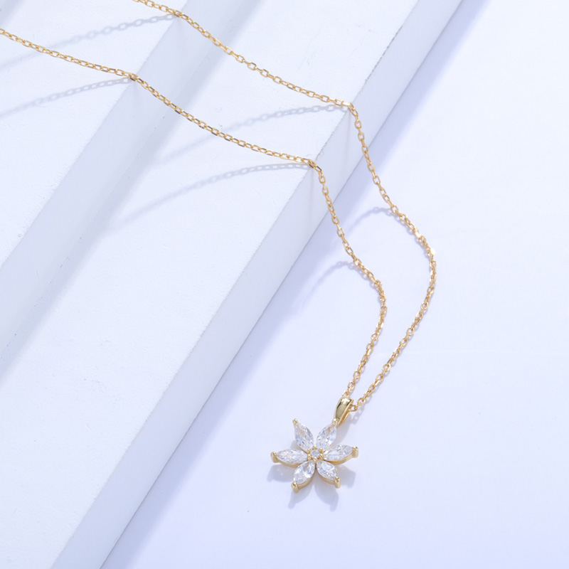 silver flower necklace manufacturer