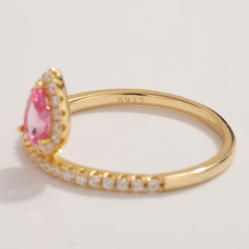 cubic zirconia pear engagement rings women