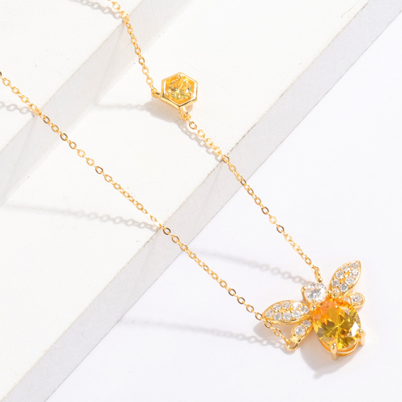 sterling silver bumble bee necklace gold vermeil