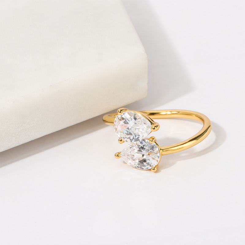 Cubic Zirconia Pear Ring Manufacturer