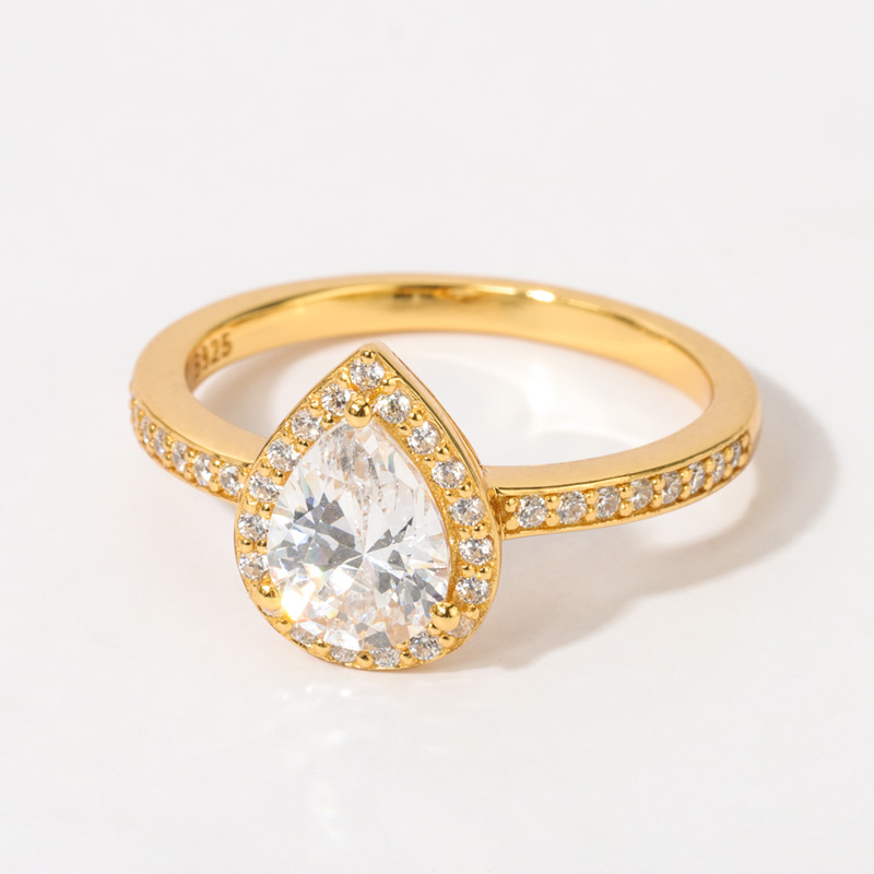 pear shaped cubic zirconia ring