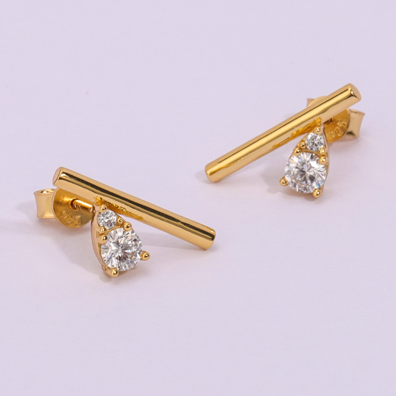 wholesale bar studs gold vermeil