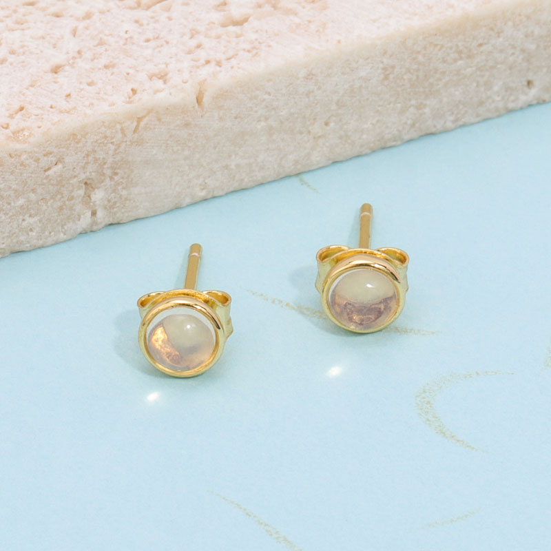 rainbow moonstone stud earrings
