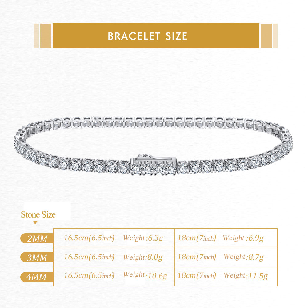 sterling silver cubic zirconia tennis bracelet