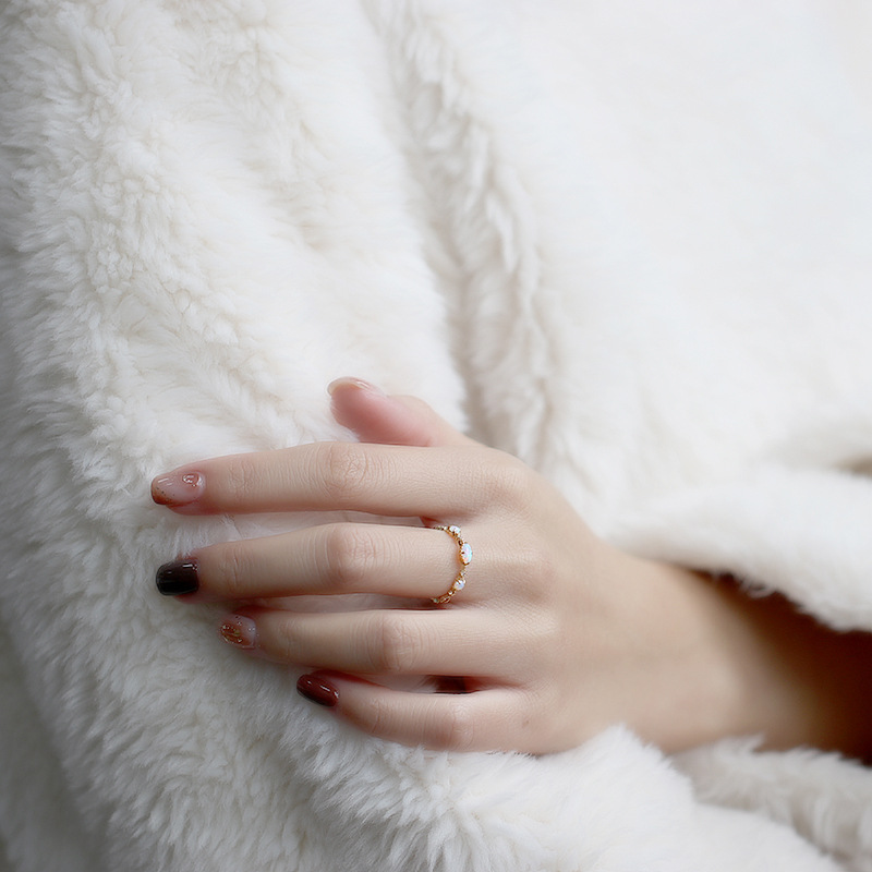 silver opal engagement ring