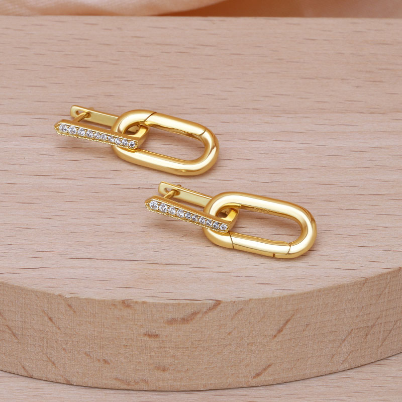 chain link hoop earrings