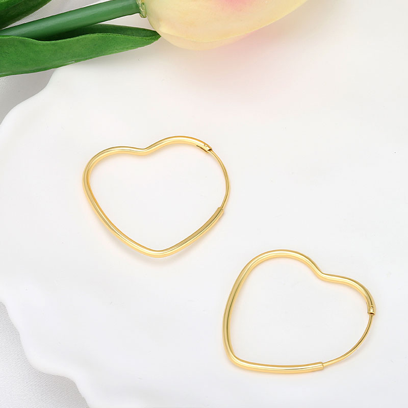 Asymmetrical Heart Hoop Earrings