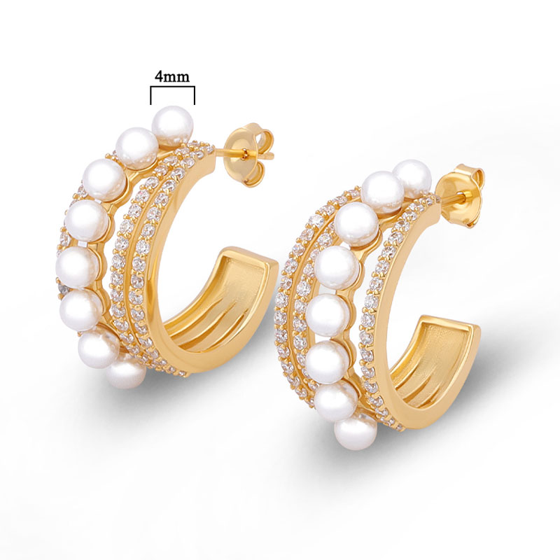 hoop and pearl earrings