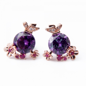 Amethyst Glass Jewelry Earrings
