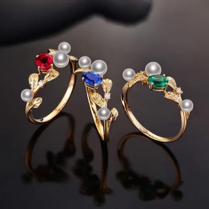 Sapphire And Pearl Jewelry Rings