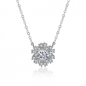 18K white gold plated necklace