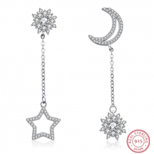 Ladies'  silver drop earrings