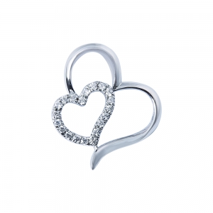Heart Design Silver Charm Pendant for Women