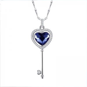 Silver key shape pendant for women
