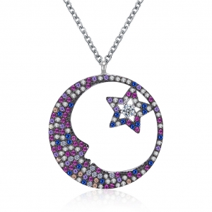 Zircon Moon shape necklace