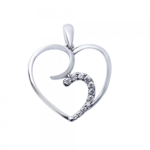 Fashion Heart Design Silver Fine Jewelry Pendant