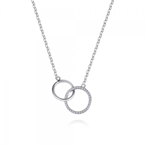 Interlocking Circle Silver Necklace