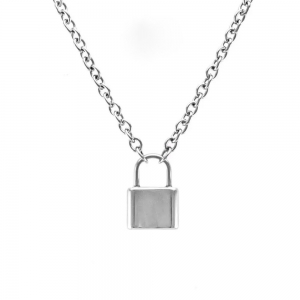  Silver Lock Necklace for Mens