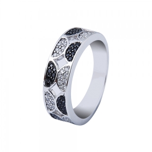 Fashion Style Black and White Ring Band