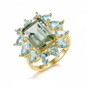 925 Sterling Silver 14K Gold Rings