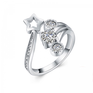 Ladies' silver finger ring