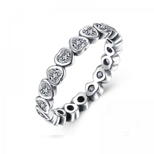 S925 sterling silver heart ring