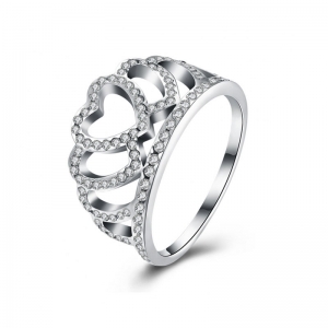 Unique Crown Shape Sterling Silver Ring