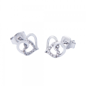 Heart Silver Earring Studs