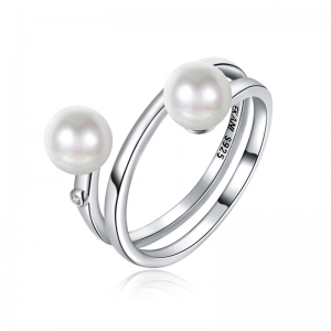 Women Fashion 925 Pearl Jewelry Ring