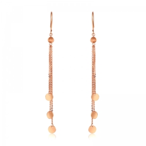 14K Rose Gold Linear Drop Earrings