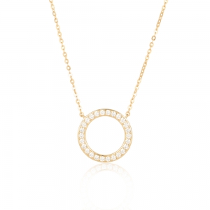 Circle Silver Pendant Necklace