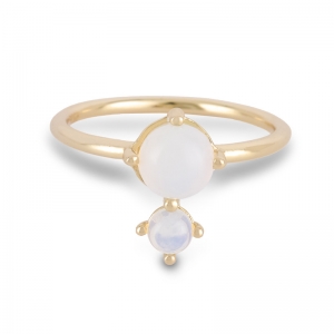  moonstone double stone ring