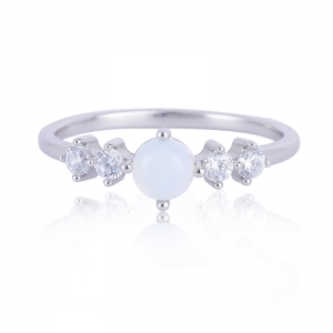 Moonstone Cluster Ring Silver